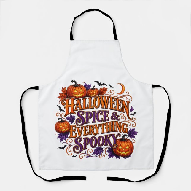 Halloween Spice and Everything Spooky Apron (Front)