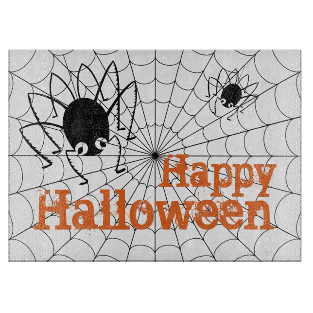 Halloween Spider and Webs Cutting Board (Front)