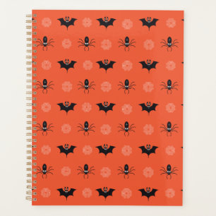 Halloween spider, bat & cobweb pattern planner