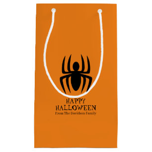 Halloween spider black orange spooky custom treat small gift bag