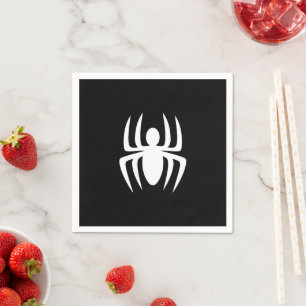 Halloween spider black white spooky paper napkin