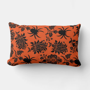 Halloween Spider Damask Pillow