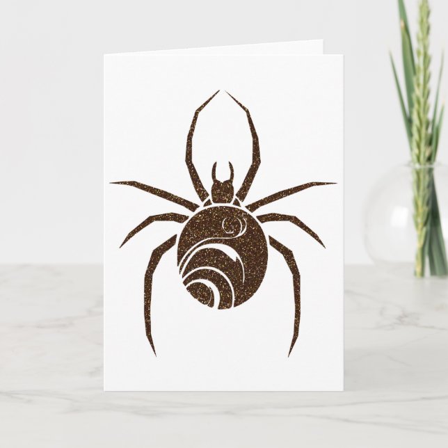 Halloween Spider Glitter Texture Greeting Card (Front)