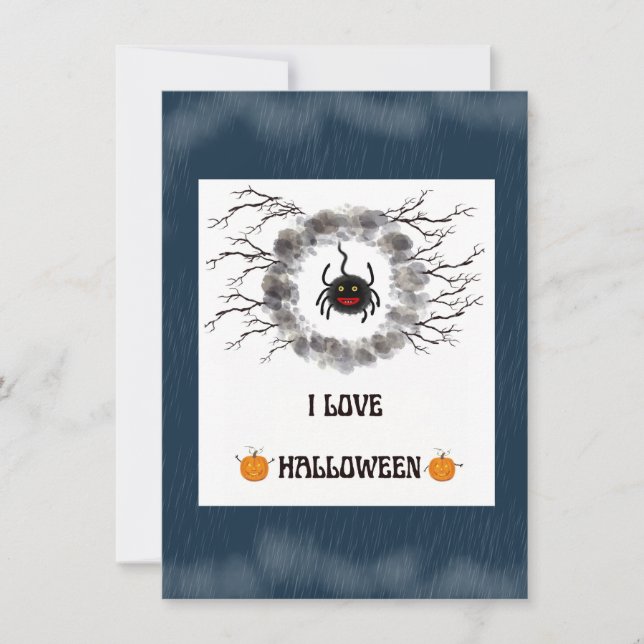 Halloween spider holiday card (Front)
