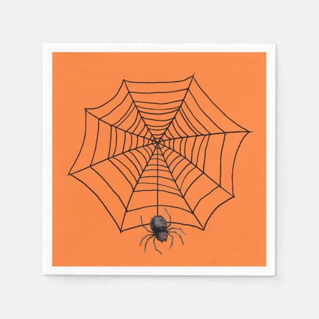 Halloween Spider in Web   Napkin (Front)