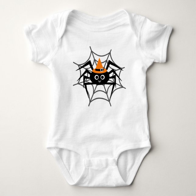 Halloween Spider in Web Tshirts and Gifts (Front)
