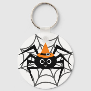 Halloween Spider in Web Tshirts and Gifts Key Ring