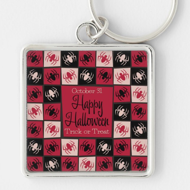 Halloween spider mosaic key ring (Front)