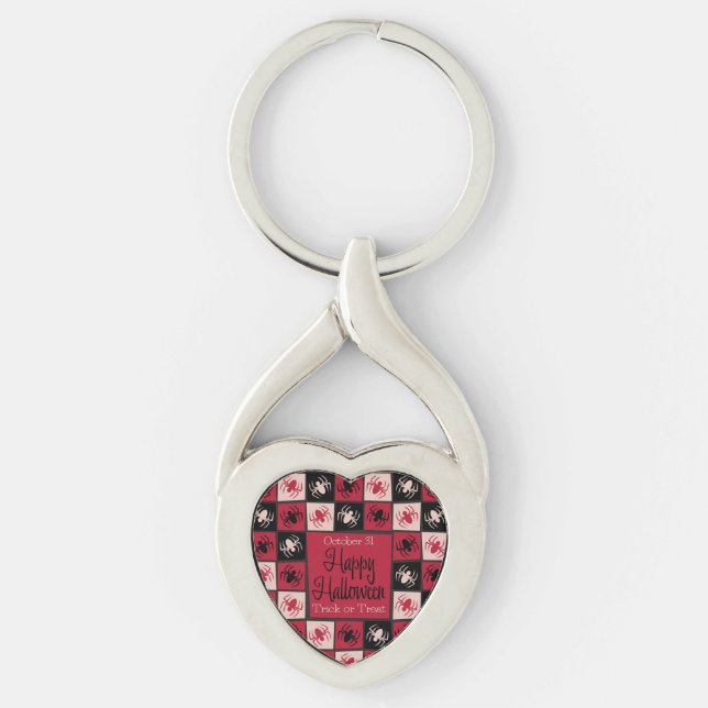 Halloween spider mosaic key ring (Front)