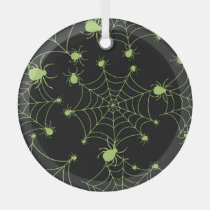 Halloween Spider Net Creative Pattern Glass Tree Decoration