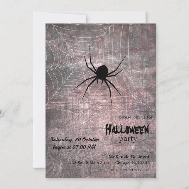 Halloween Spider Party Invitation (Front)