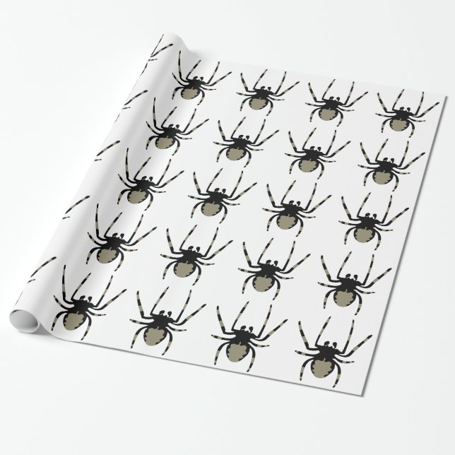 Halloween Spider pattern Wrapping Paper (Unrolled)