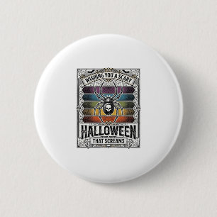 Halloween Spider Scary Retro Engraving Rainbow Web 6 Cm Round Badge