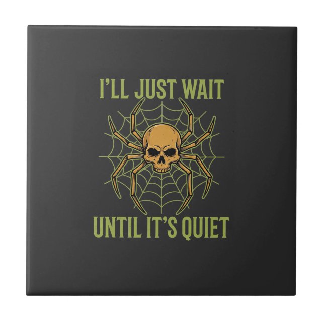 Halloween Spider Skull Quiet Ceramic Tile (Front)