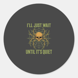 Halloween Spider Skull Quiet Classic Round Sticker