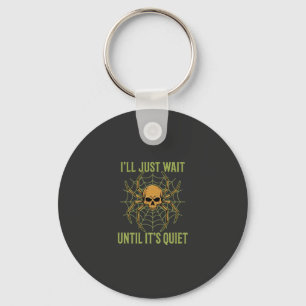 Halloween Spider Skull Quiet Key Ring