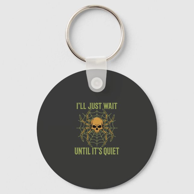 Halloween Spider Skull Quiet Key Ring (Front)