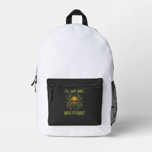 Halloween Spider Skull Quiet Printed Backpack