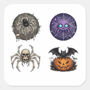 Halloween Spider Sticker Pack   Cute Creepy Spider