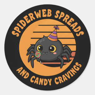 Halloween Spider Sticker with Lollipop and Fun