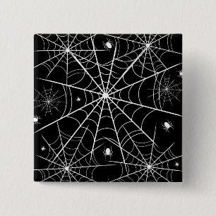 Halloween Spider Web 15 Cm Square Badge