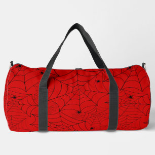 halloween spider web acid red duffle bag