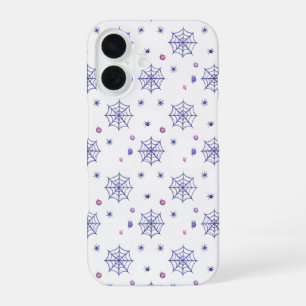 Halloween Spider Web and Candy Pattern iPhone 16 Case