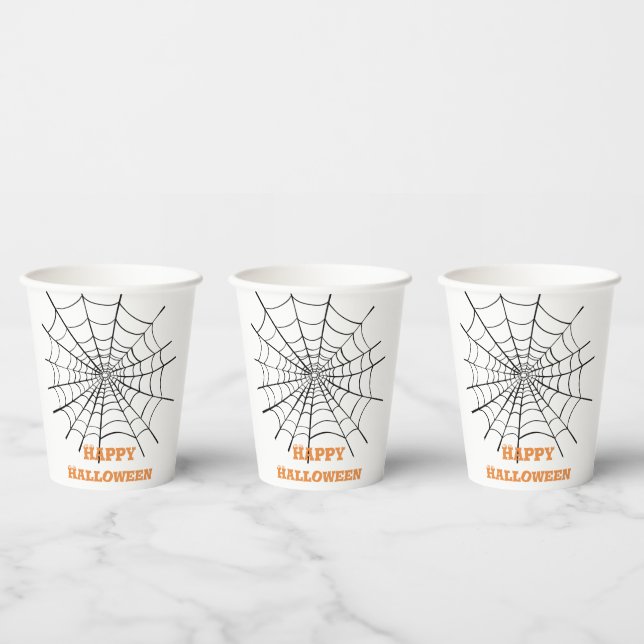 Halloween Spider Web and Eyeballs Paper Cups (Multi)