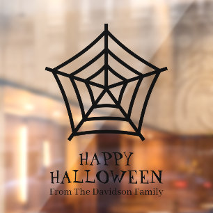 Halloween spider web black custom text