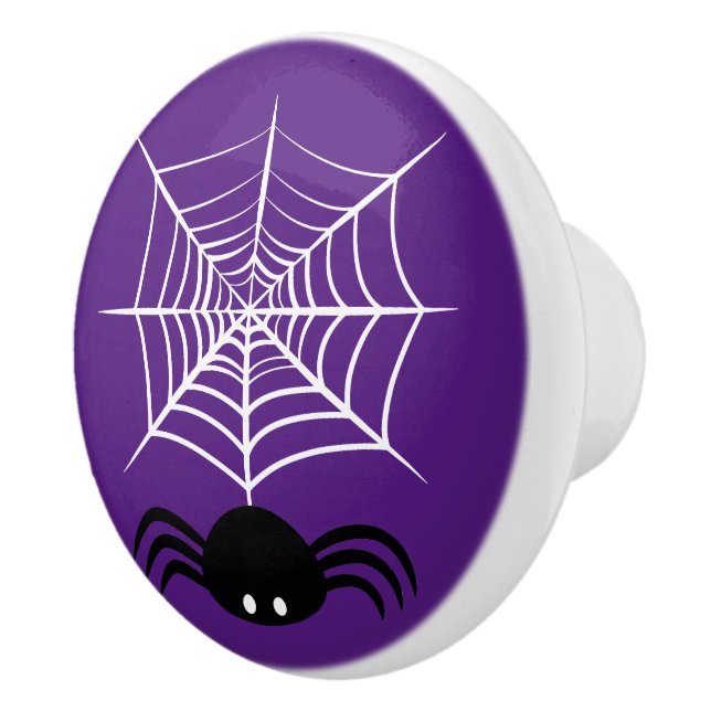 Halloween Spider Web  Ceramic Knob (Right)