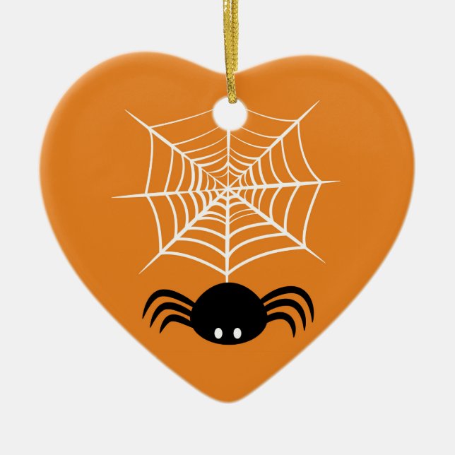Halloween Spider Web  Ceramic Ornament (Front)