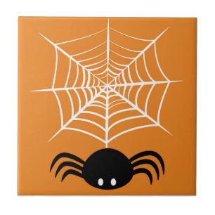 Halloween Spider Web Ceramic Tile