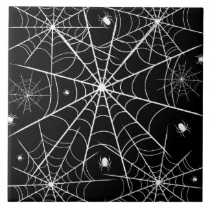 Halloween Spider Web Ceramic Tile