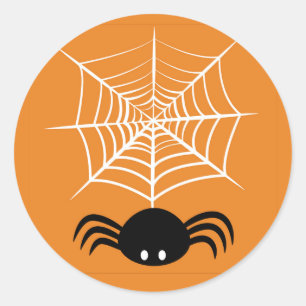 Halloween Spider Web Classic Round Sticker