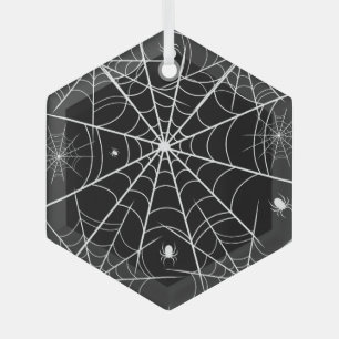 Halloween Spider Web Glass Tree Decoration