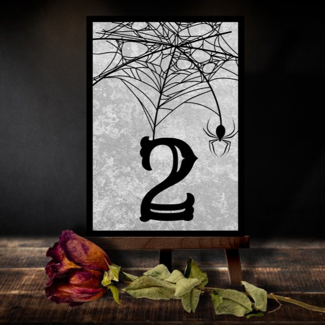 Halloween Spider Web Gothic Wedding Table Number (Creator Uploaded)