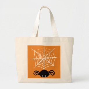 Halloween Spider Web Large Tote Bag