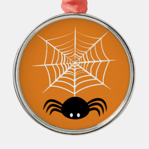 Halloween Spider Web Metal Ornament
