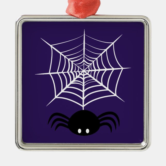 Halloween Spider Web  Metal Ornament (Front)