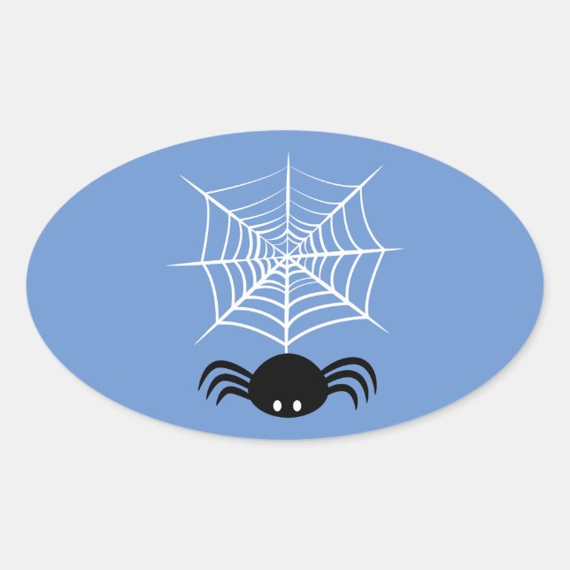 Halloween Spider Web  Oval Sticker (Front)
