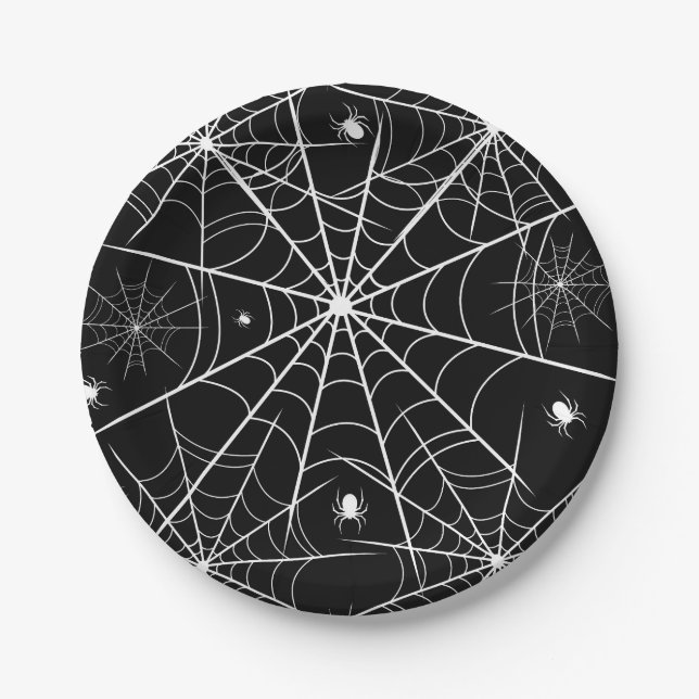 Halloween Spider Web Paper Plate (Front)