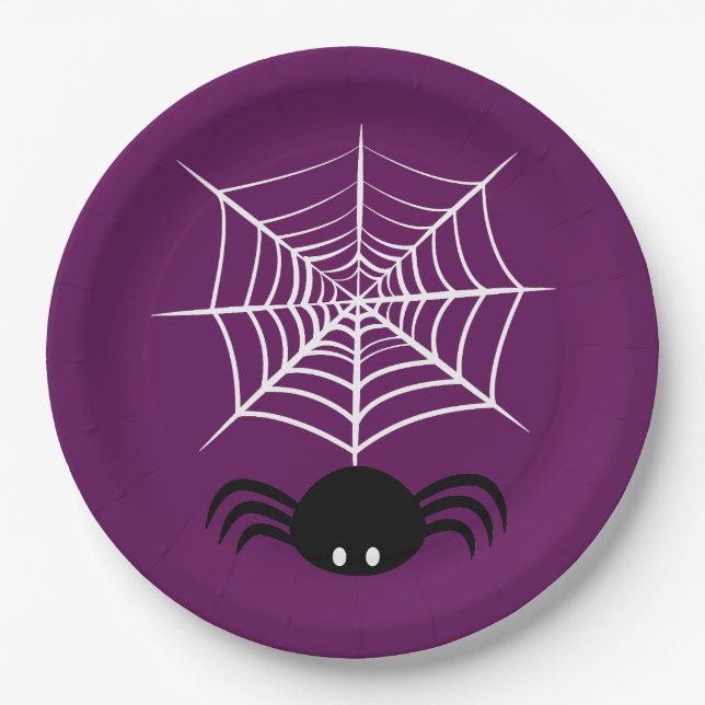 Halloween Spider Web  Paper Plate (Front)