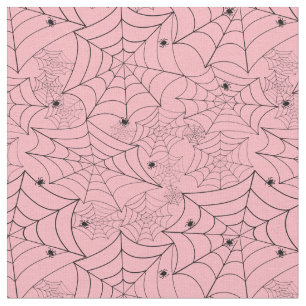 halloween spider web pastel pink spiderweb fabric