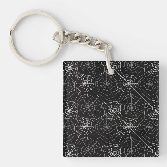 Halloween Spider Web Pattern | Keychain (Front)