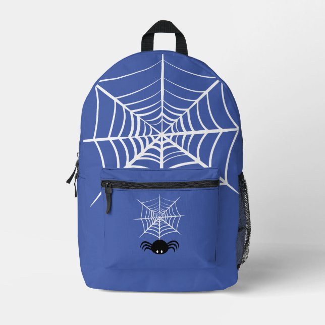 Halloween Spider Web  Printed Backpack (Front)