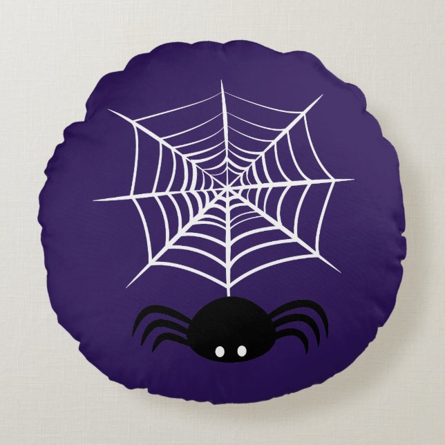 Halloween Spider Web  Round Cushion (Front)