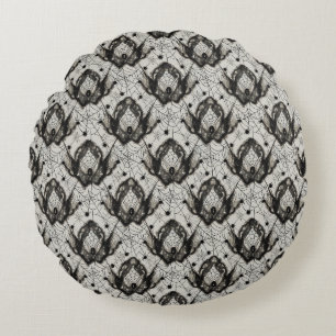 Halloween Spider Web – Seamless Gothic Round Cushion