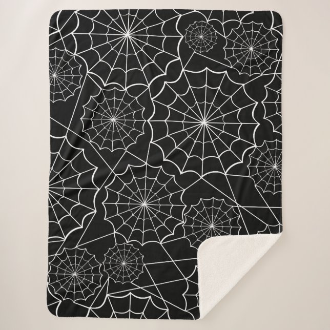 halloween spider web sherpa blanket (Front)