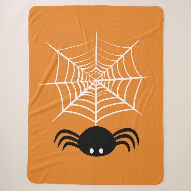Halloween Spider Web  Sherpa Blanket (Front)