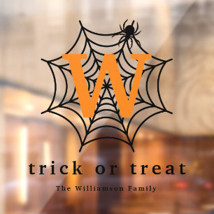 Halloween Spider Web Trick or Treat Monogram